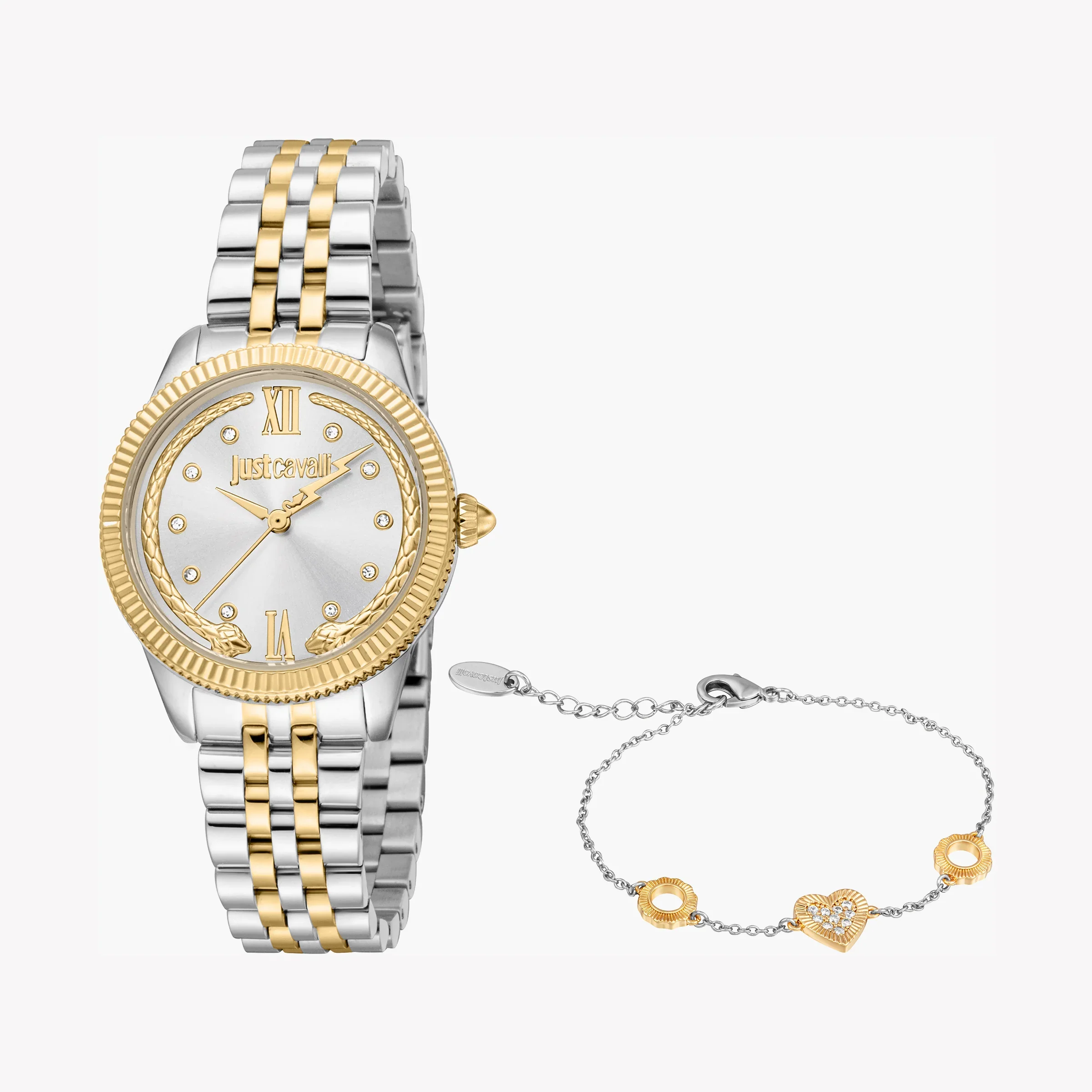 Just Cavalli Women's Two-Tone Watch, Silver Dial | Jc1l315m0085