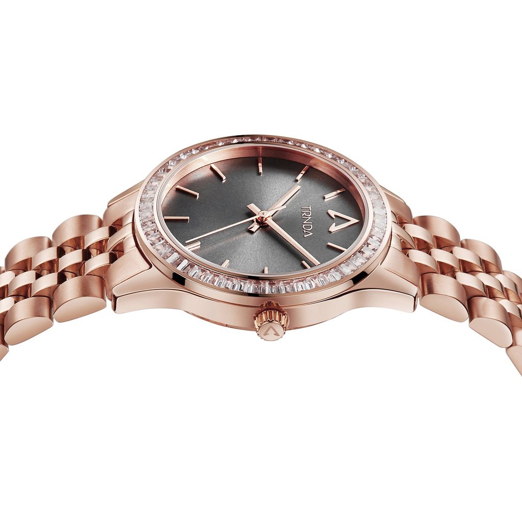 Trnda Women's Rose Gold Stainless Steel Watch, Gray Dial | Trnda-32rga