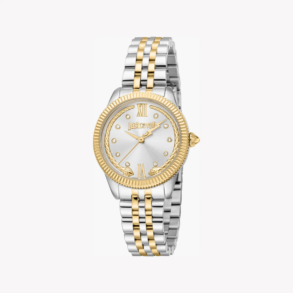 Just Cavalli Women's Two-Tone Watch, Silver Dial | Jc1l315m0085